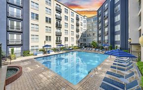Atlanta apartment for rent - a swimming pool at an apartment building with an outdoor pool