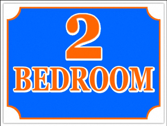 Floor plan for 2 beds, 1 bath, 735 sqft