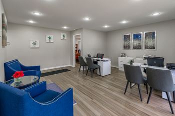 Professional office space with modern workstations
