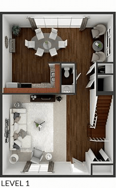 Floor plan for 2 beds, 1.5 baths, 1188 sqft