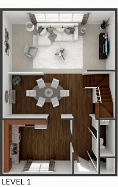 Floor plan for 2 beds, 1.5 baths, 1568 sqft