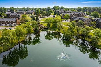 Pond with fountain