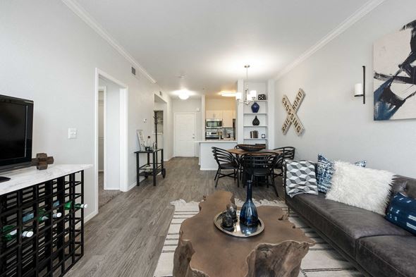 Phoenix apartment for rent - a living room with a couch and a table and a television