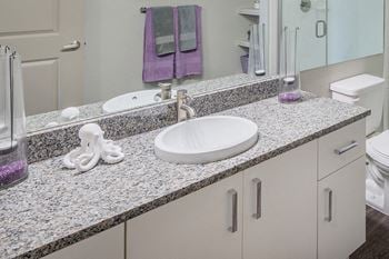 European style cabinetry in kitchen and bathrooms