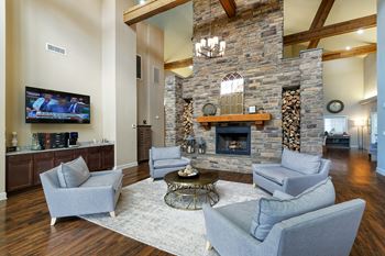 Glenbrook apartments clubhouse resident lounge with coffee bar