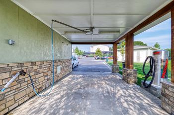 Glenbrook apartments car care center with a wash bay