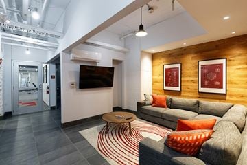Kansas City apartment for rent - a living room with a couch and a coffee table