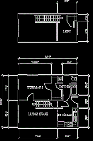 Floor plan for 1 bed, 1 bath