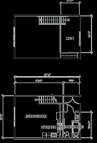 Floor plan for studio, 1 bath