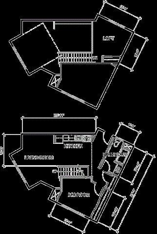 Floor plan for 1 bed, 1 bath