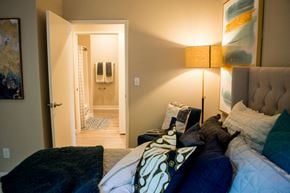 Sacramento apartment for rent - Apartments for Rent in Sacramento CA - Waterford Cove - Bedroom with Bed and Attached Bathroom