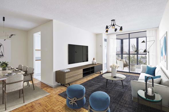 Brampton apartment for rent - a living room with a couch and a tv