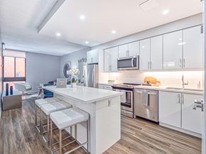 Toronto apartment for rent - Open-concept kitchen in a renovated unit at  57 Charles