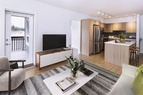North Vancouver apartment for rent - a living room with a couch and a coffee