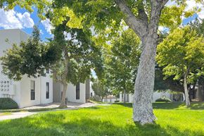 Albuquerque apartment for rent - Exterior building view with grass and trees