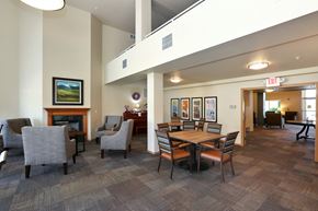 Bellingham apartment for rent - Community Lounge with a fireplace at VINTAGE AT BELLINGHAM, Bellingham, 98226