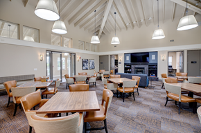 Santa Rosa apartment for rent - Dining area with fireplace at VINTAGE AT BENNETT VALLEY, Santa Rosa