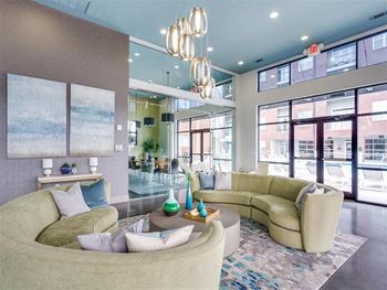 Posh lounge area in clubhouse