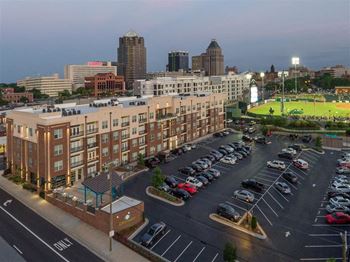 Baseball stadium arial view