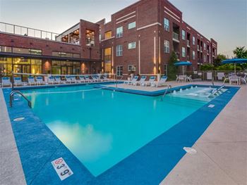 Blue cool swimming pool