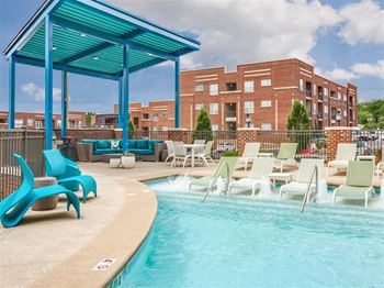 Relaxing swimming pool with sundeck