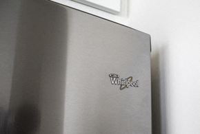 Minneapolis apartment for rent - A Whirlpool refrigerator is shown in a close up view.