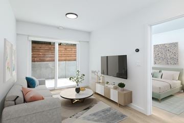 San Francisco apartment for rent - a living room with a couch and a coffee table