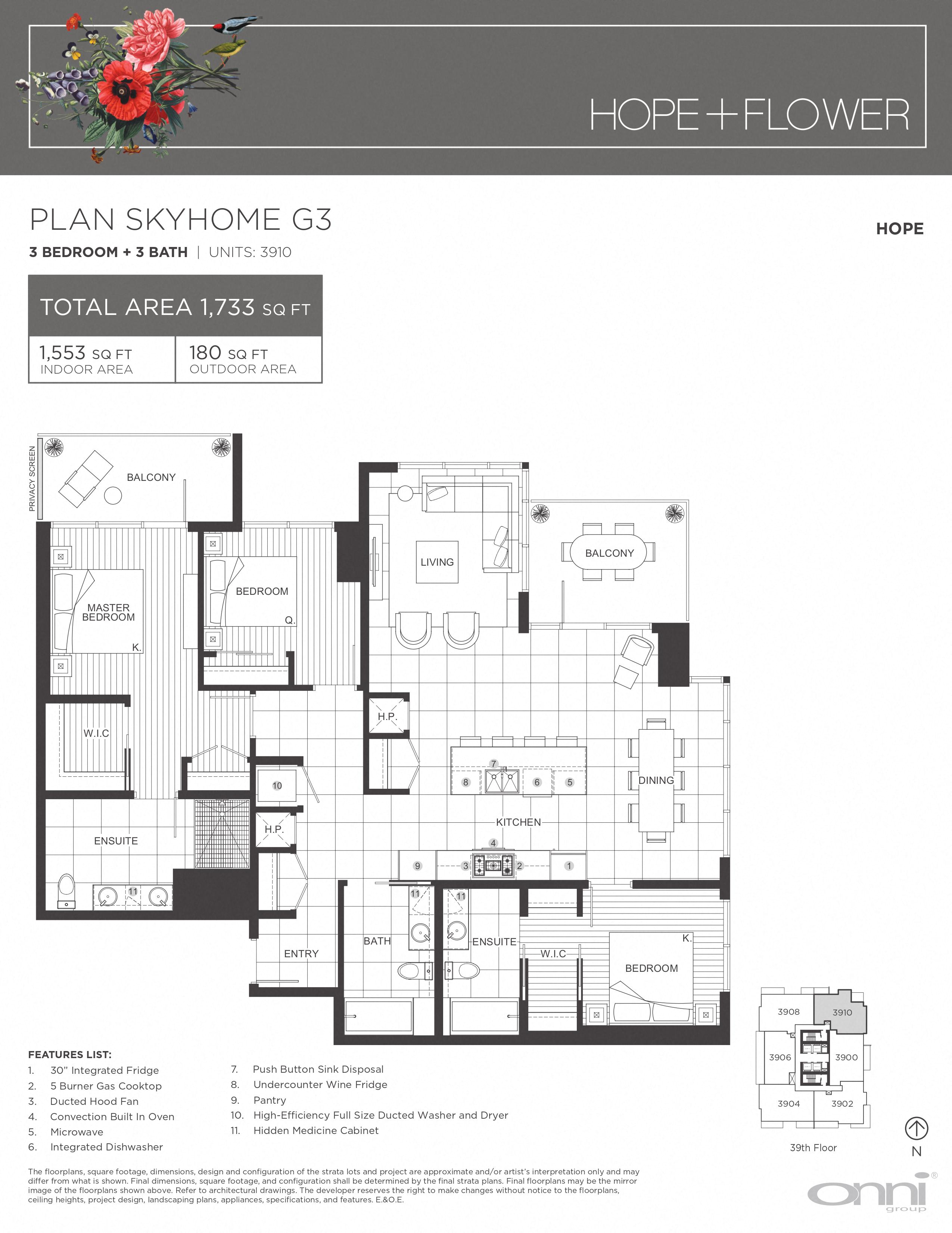 Floor plan for 3 beds, 3 baths, 1553 sqft