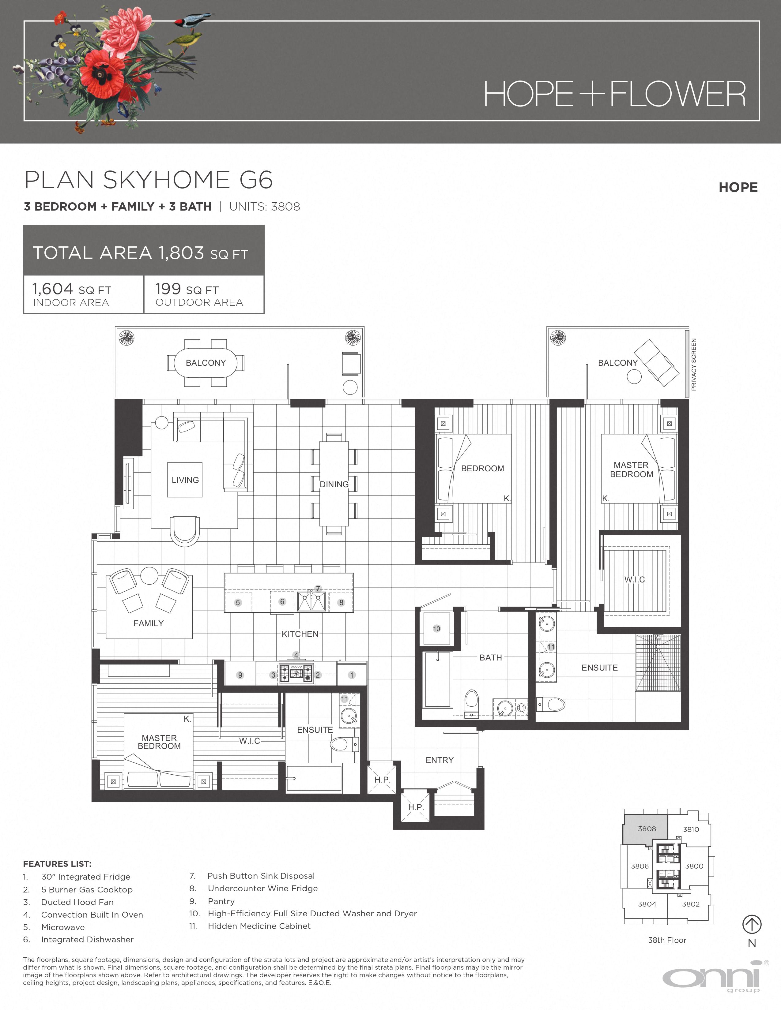 Floor plan for 3 beds, 3 baths, 1604 sqft