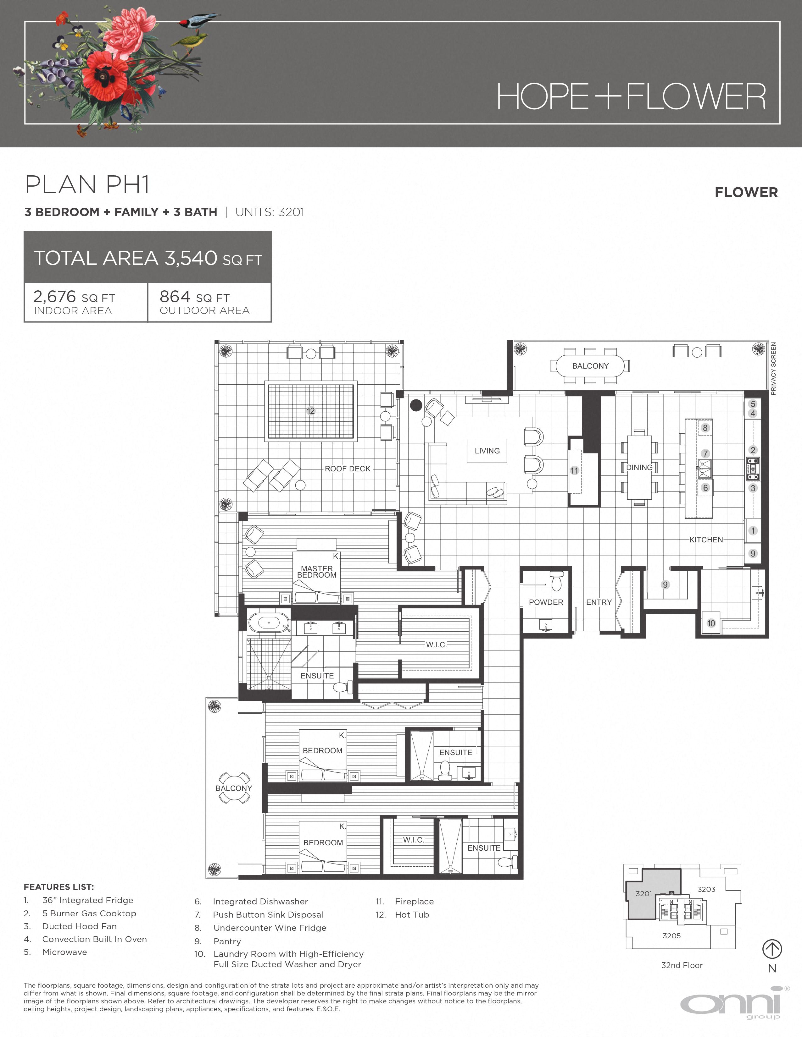 Floor plan for 3 beds, 3 baths, 2676 sqft