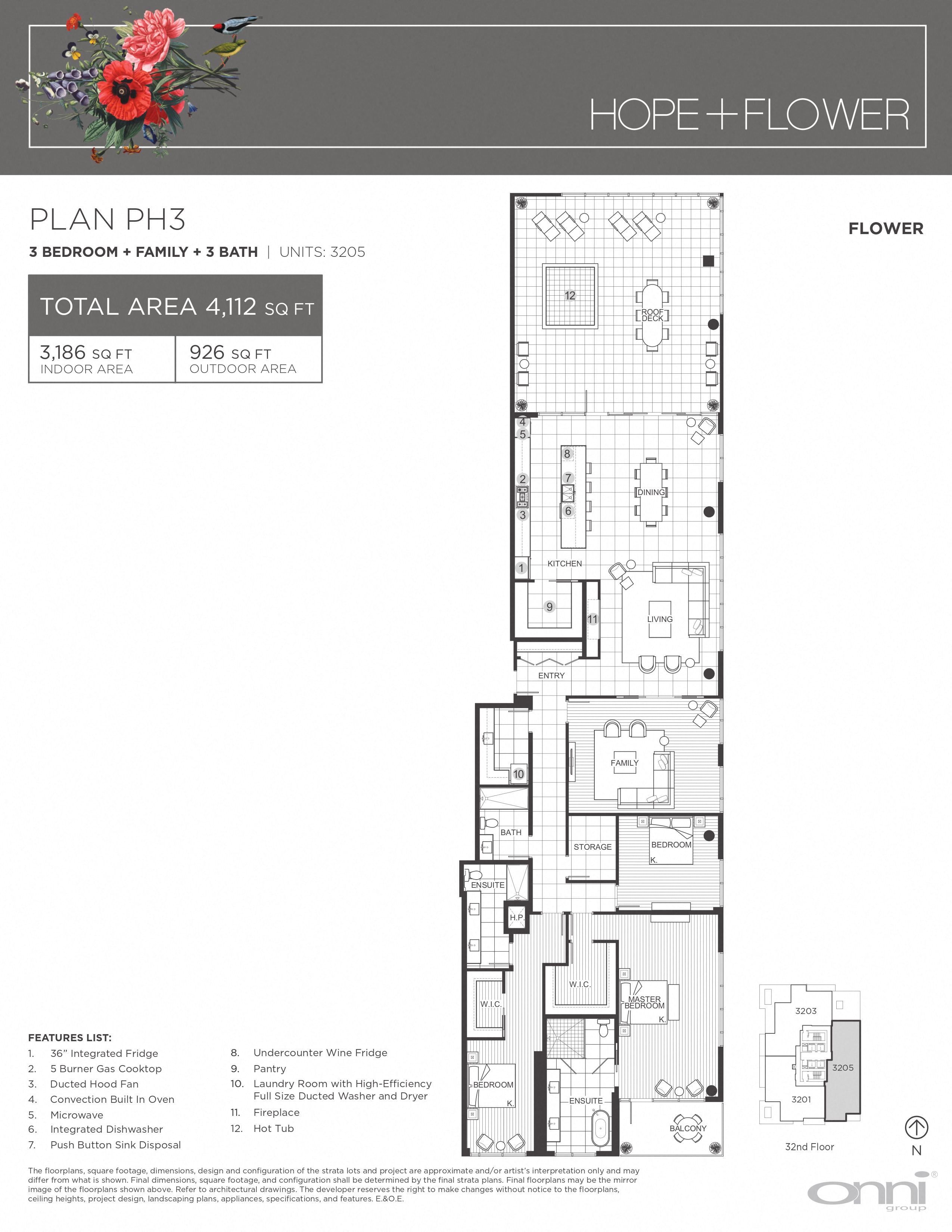 Floor plan for 3 beds, 3 baths, 3186 sqft