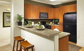 In unit breakfast counters make for an easy place to enjoy a snack.