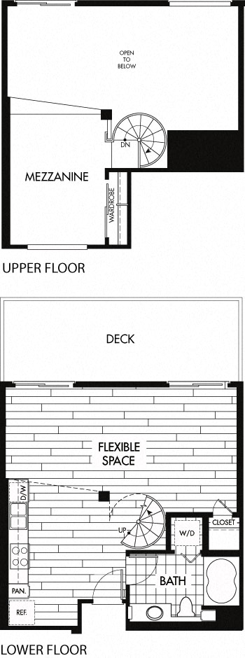 Floor plan for studio, 1 bath, 740 sqft