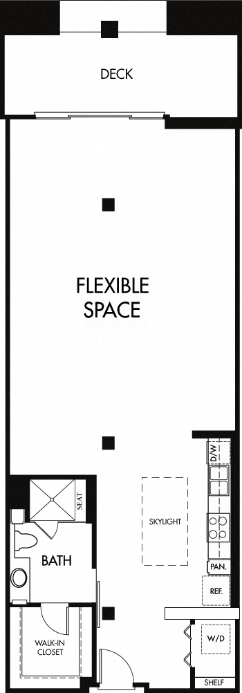 Floor plan for studio, 1 bath, 1012 sqft