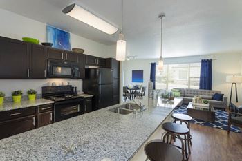 Kitchen and living