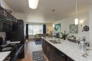 Kitchen and living area