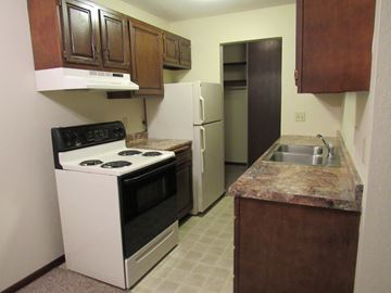 St Paul apartment for rent - a kitchen with a stove refrigerator and sink