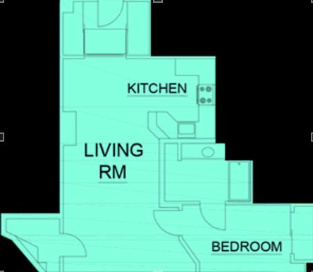 Floor plan for 1 bed, 1 bath, 1454 sqft