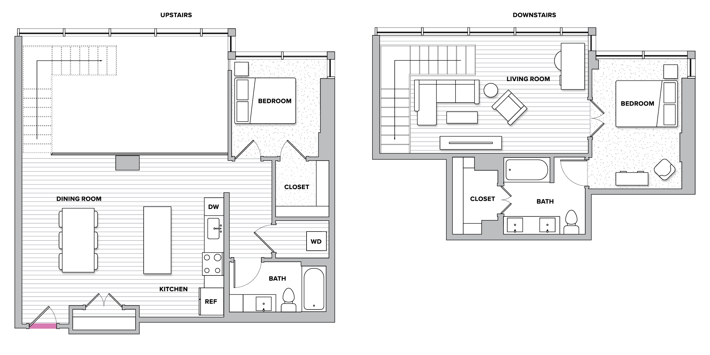 Floor plan for 2 beds, 2 baths, 1931 sqft