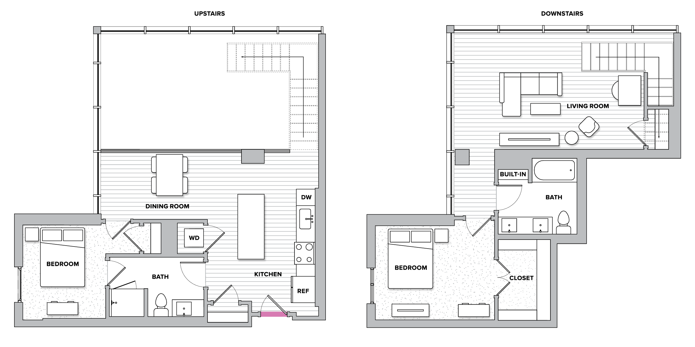 Floor plan for 2 beds, 2 baths, 1932 sqft