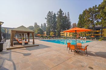 Pool with relaxing chairs