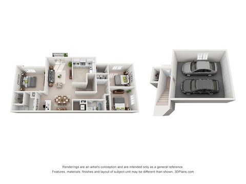 Floor plan for 3 beds, 2 baths, 1479 sqft