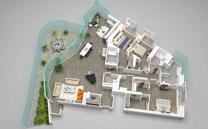 Floor plan for 3 beds, 3 baths, 2948 sqft