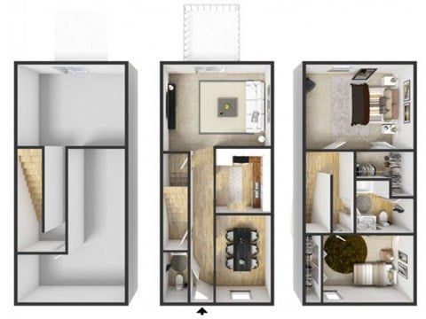 Floor plan for 2 beds, 1.5 baths, 1400 sqft