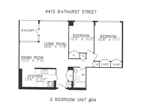 Floor plan for 2 beds, 1 bath, 910 sqft