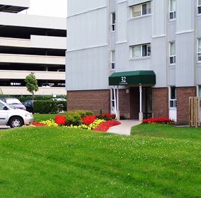 North York apartment for rent - A building with the number 32 on it.