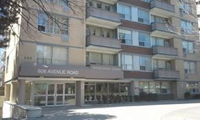 Toronto apartment for rent - an apartment building with a sign that reads 606 avenue road