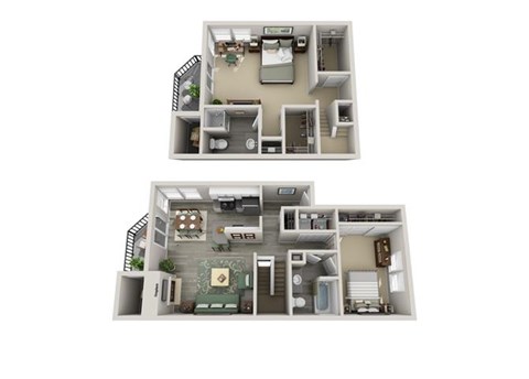 Floor plan for 2 beds, 2 baths, 1356 sqft