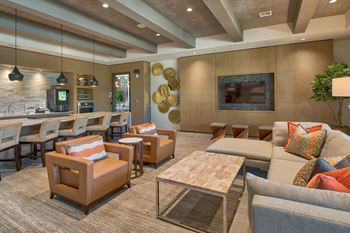 Posh lounge area in clubhouse