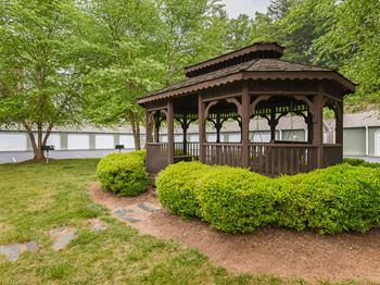 Picnic area with gazebos and grills
